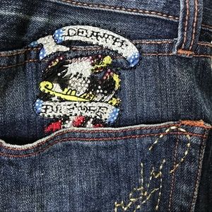 Ed Hardy Death Before Dishonor 40 Button Fly Jeans